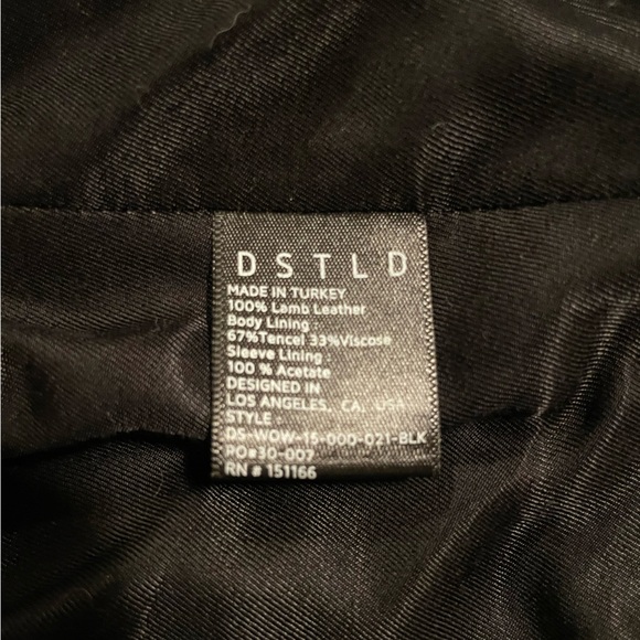 DSTLD Men’s Leather Bomber Jacket Black Medium - Picture 4 of 4